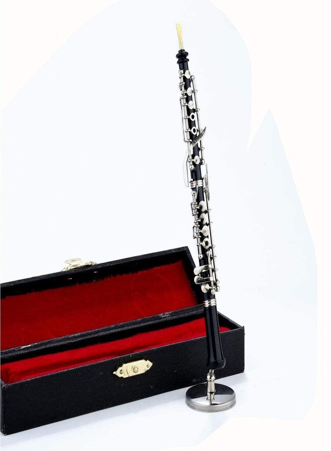 Dselvgvu Miniature Oboe with Stand and Case Mini Musical Instrument Oboe Replica Collectible Figurines Dollhouse Accessories Model Home Decoration Display Ornament (6.31") - Image 4